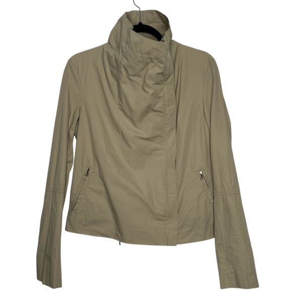 DKNY NWT Tan/Chino Moto style Cotton Blend Fall/Spring Jacket W/Lacing Details 8 - Picture 2 of 14